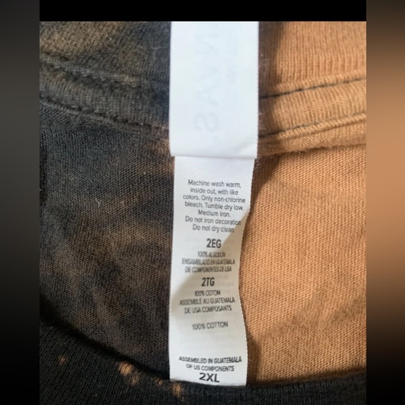 CANVAS Bella+Canvas Men’s “Gas Station” Green Logo Bleached Black T-shirt Sz 2XL - Picture 9 of 10